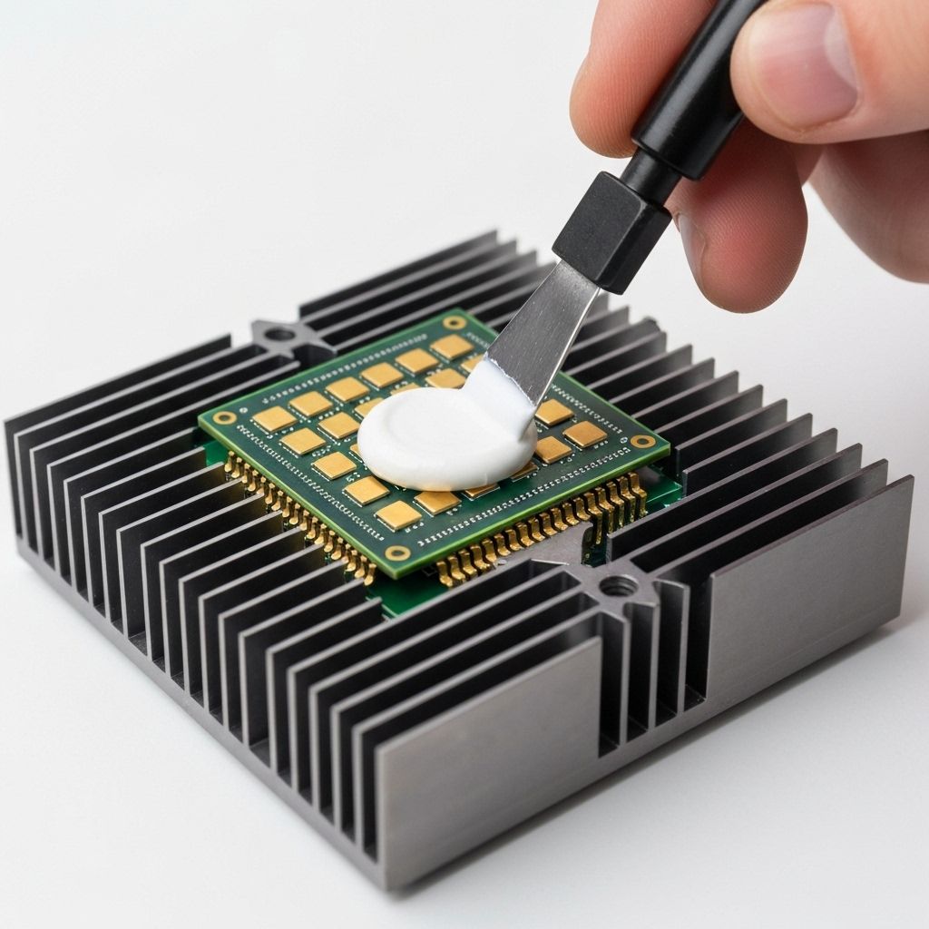 Fresh thermal paste applied for proper heat transfer