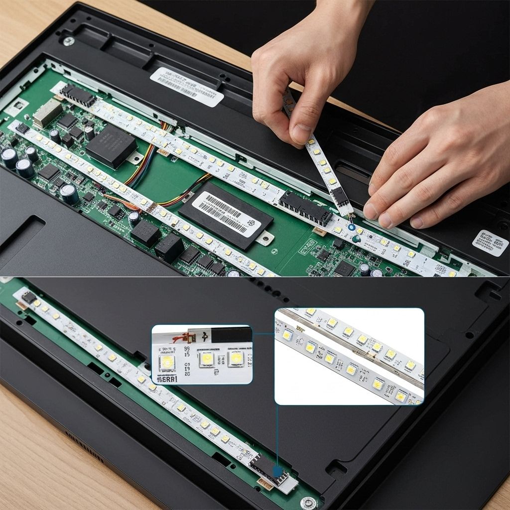 LG OLED backlight LED strips showing proper installation